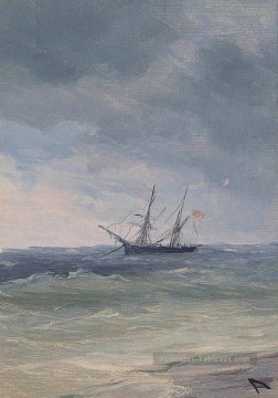 voilier en eau verte Romantique Ivan Aivazovsky russe Peinture à l'huile